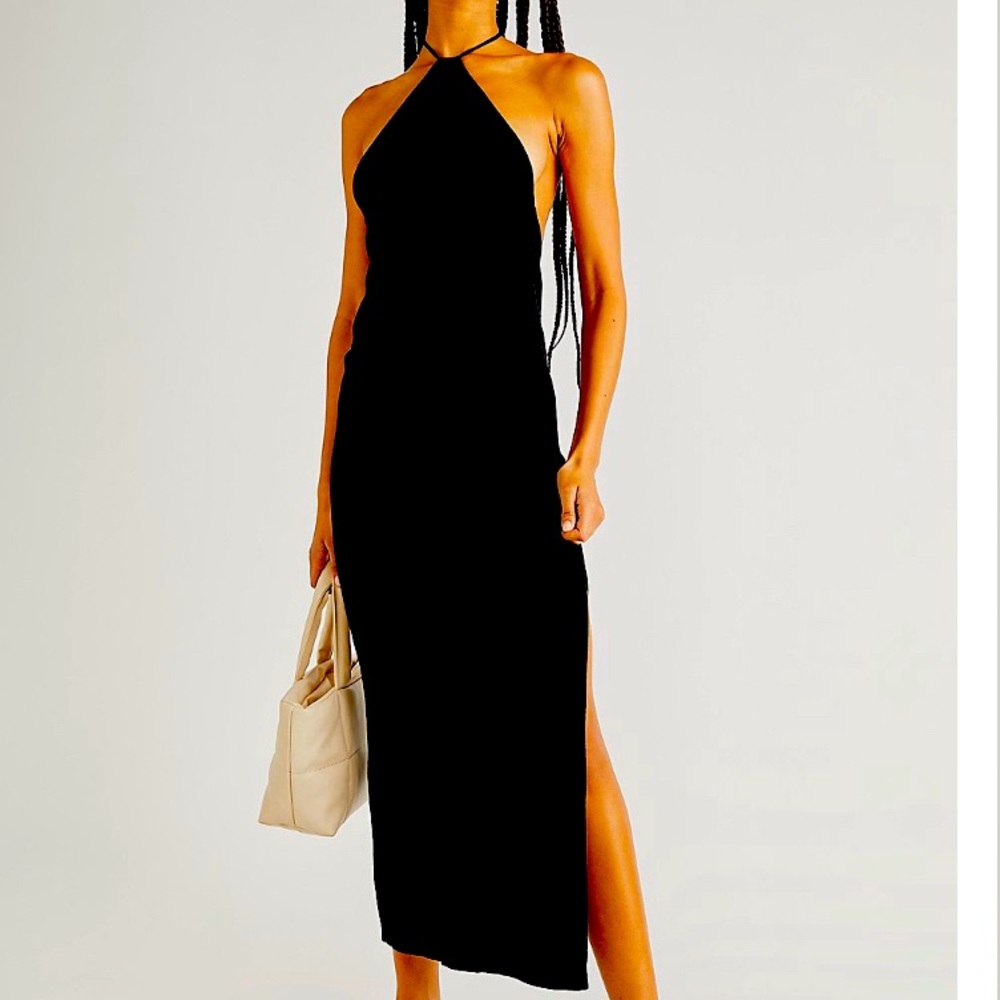 Cotton halter maxi dress